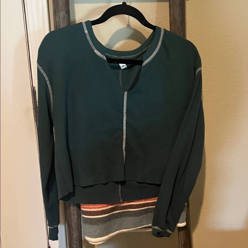 Brass Plum Split Neck Thermal Crop Top